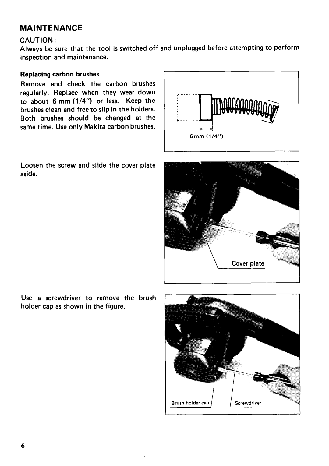 Makita 4014NV instruction manual Maintenance, LCover plate 