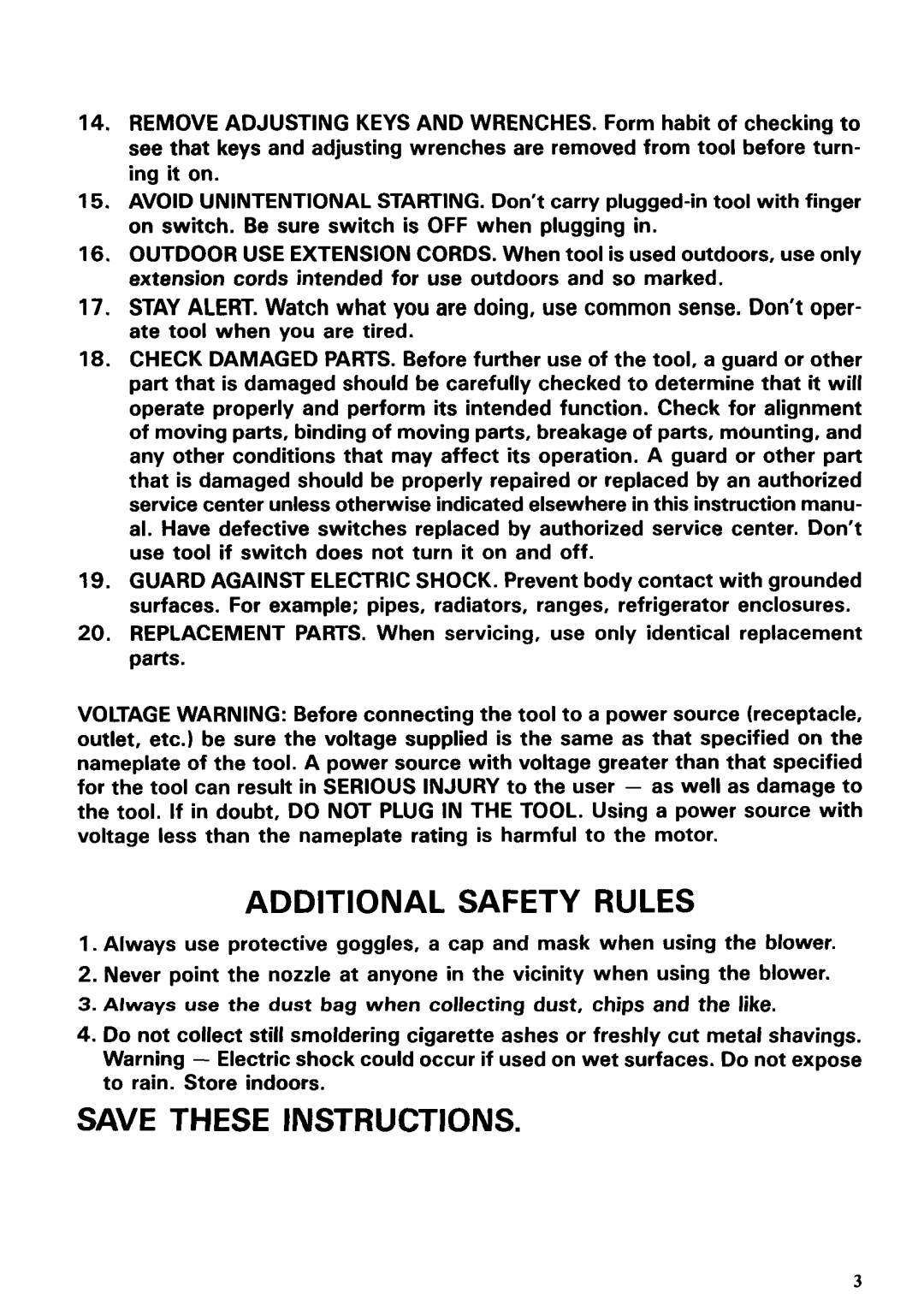 Makita 4014NV instruction manual Additional Safety Rules, Save These Instructions 