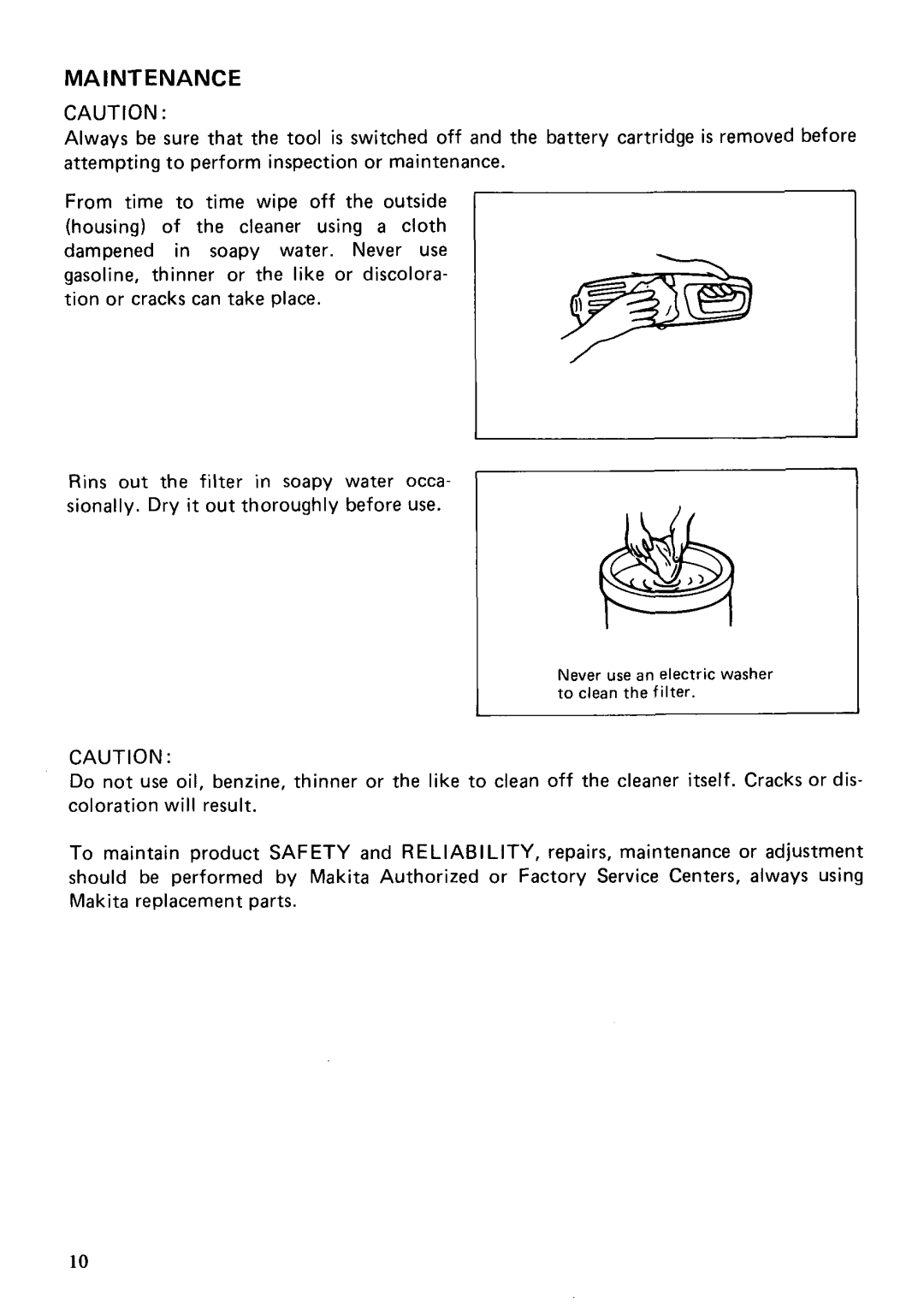 Makita 4071D dimensions Maintenance 