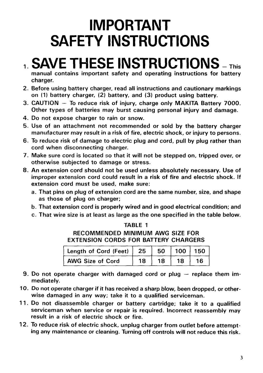 Makita 4071D dimensions Safety Instructions, SAVE THESE INSTRUCTIONS- T h i s 