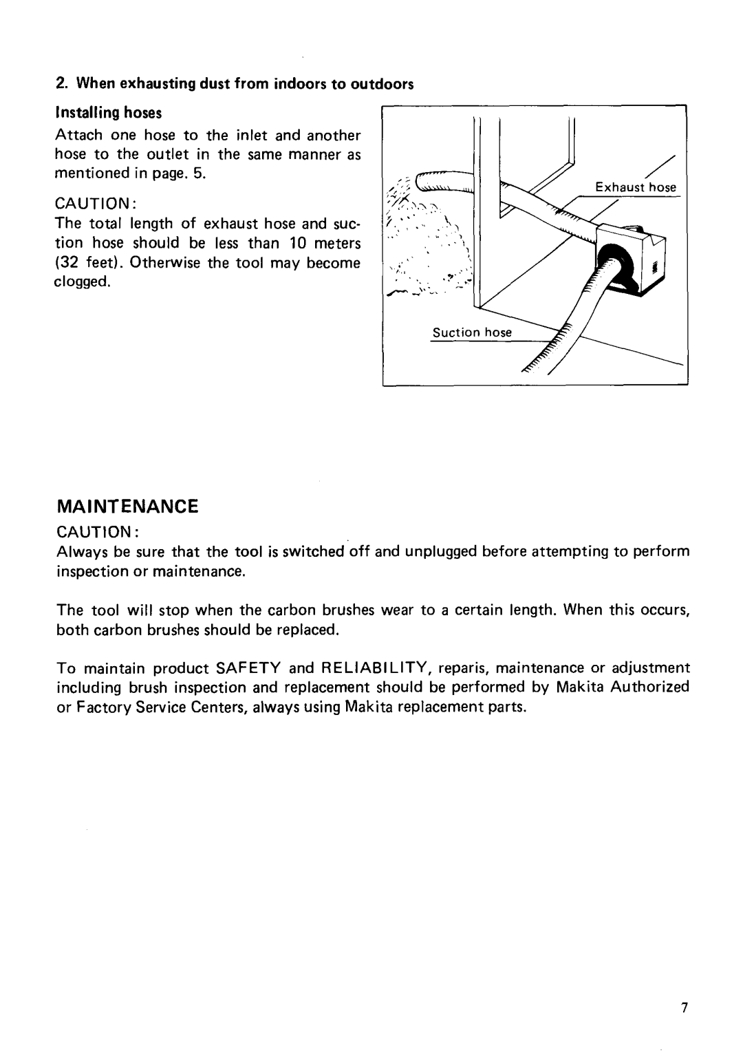 Makita 410 instruction manual Maintenance 