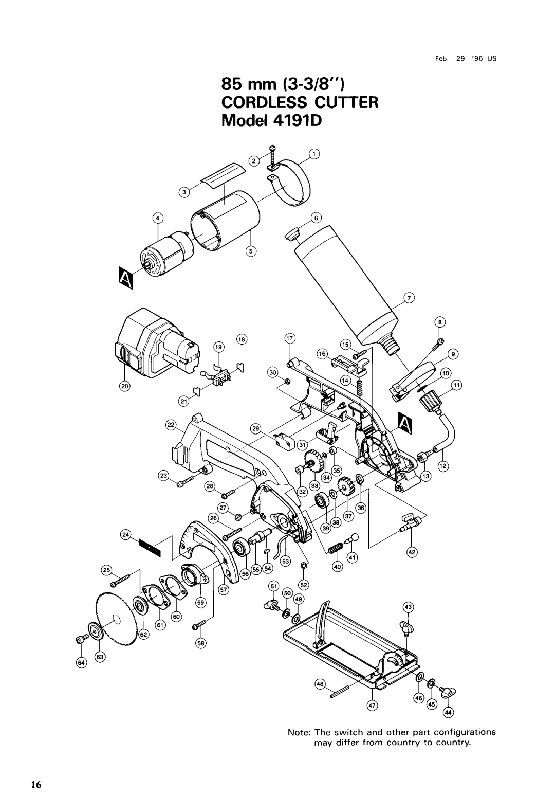 Makita 4191DZ instruction manual 85 mm 3-3/8 