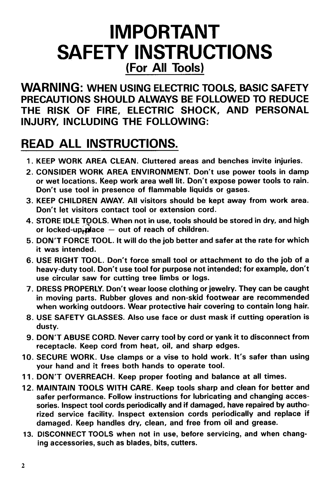 Makita 4191DZ instruction manual Safety Instructions 