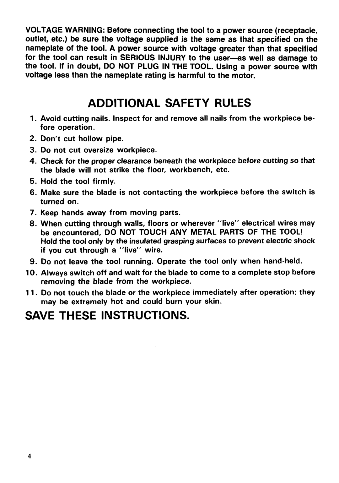 Makita 4301BV instruction manual Additional Safety Rules 