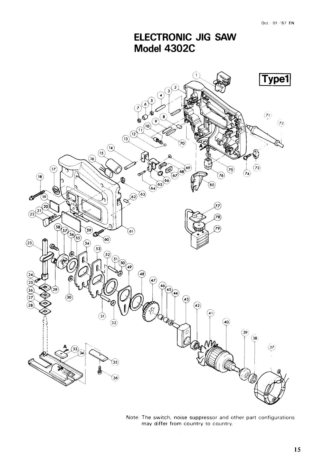 Makita 4302C instruction manual Electronic JIG SAW 