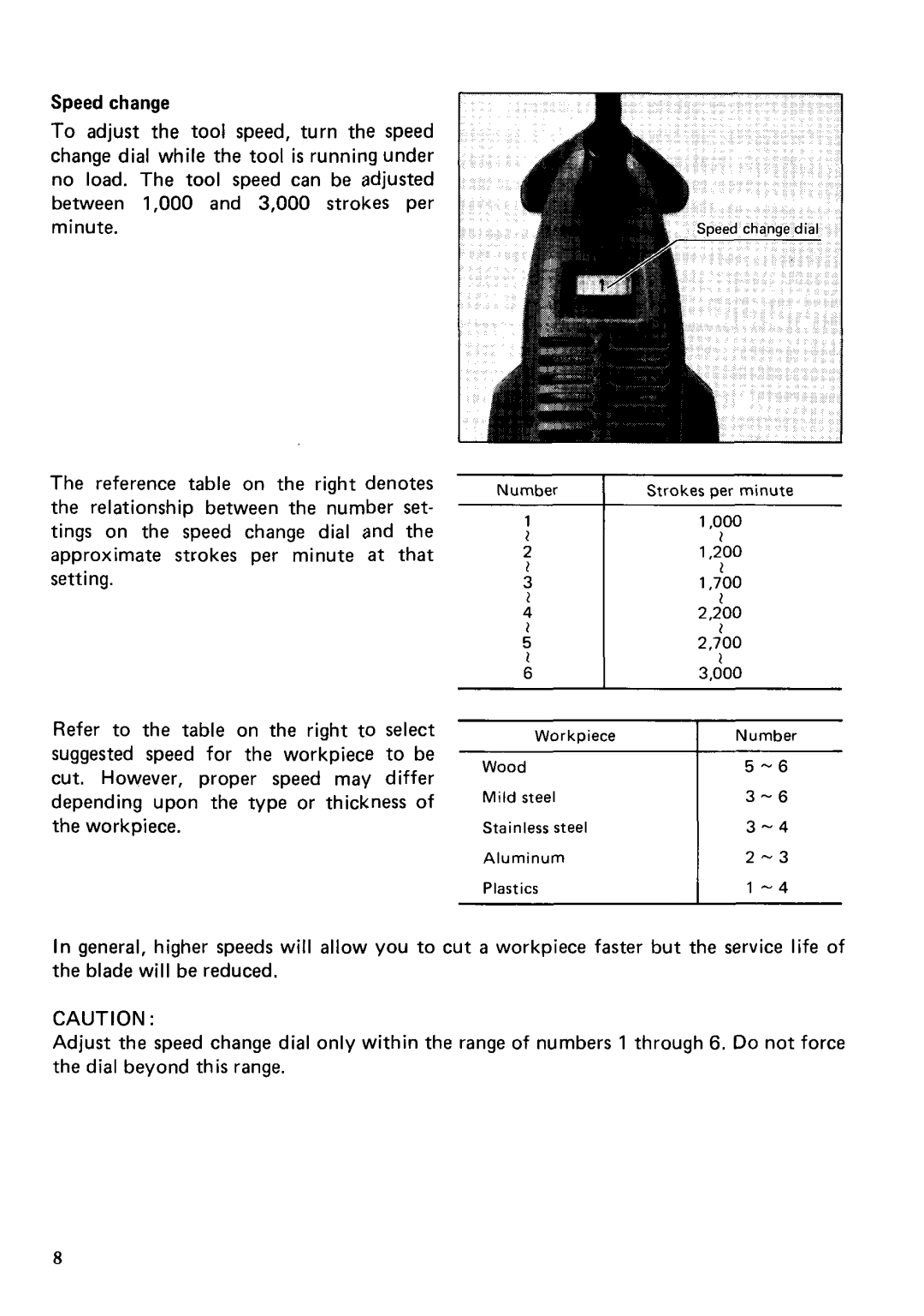 Makita 4302C instruction manual Speed change 