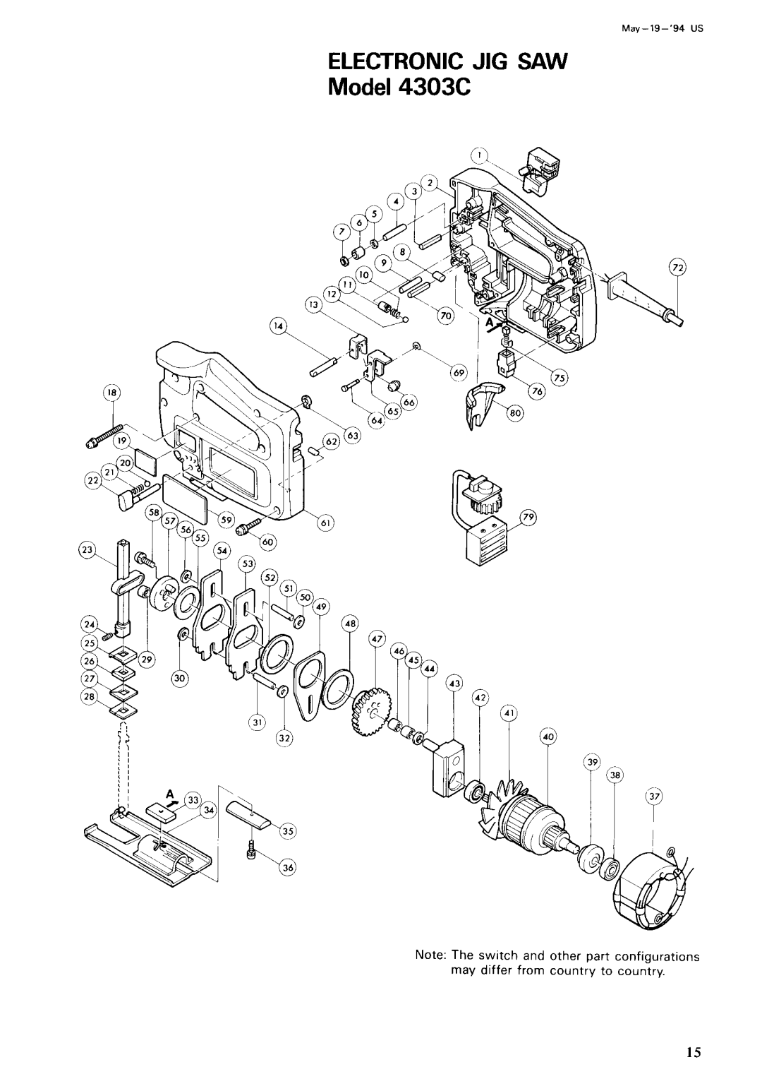 Makita 4303C specifications Electronic JIG SAW 