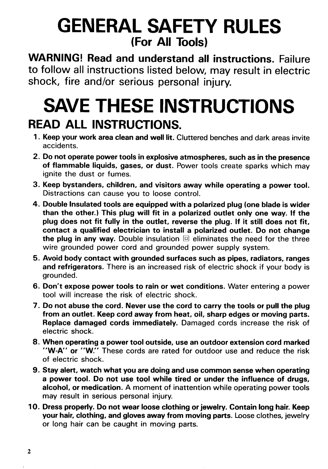 Makita 4304 instruction manual General Safety Rules 