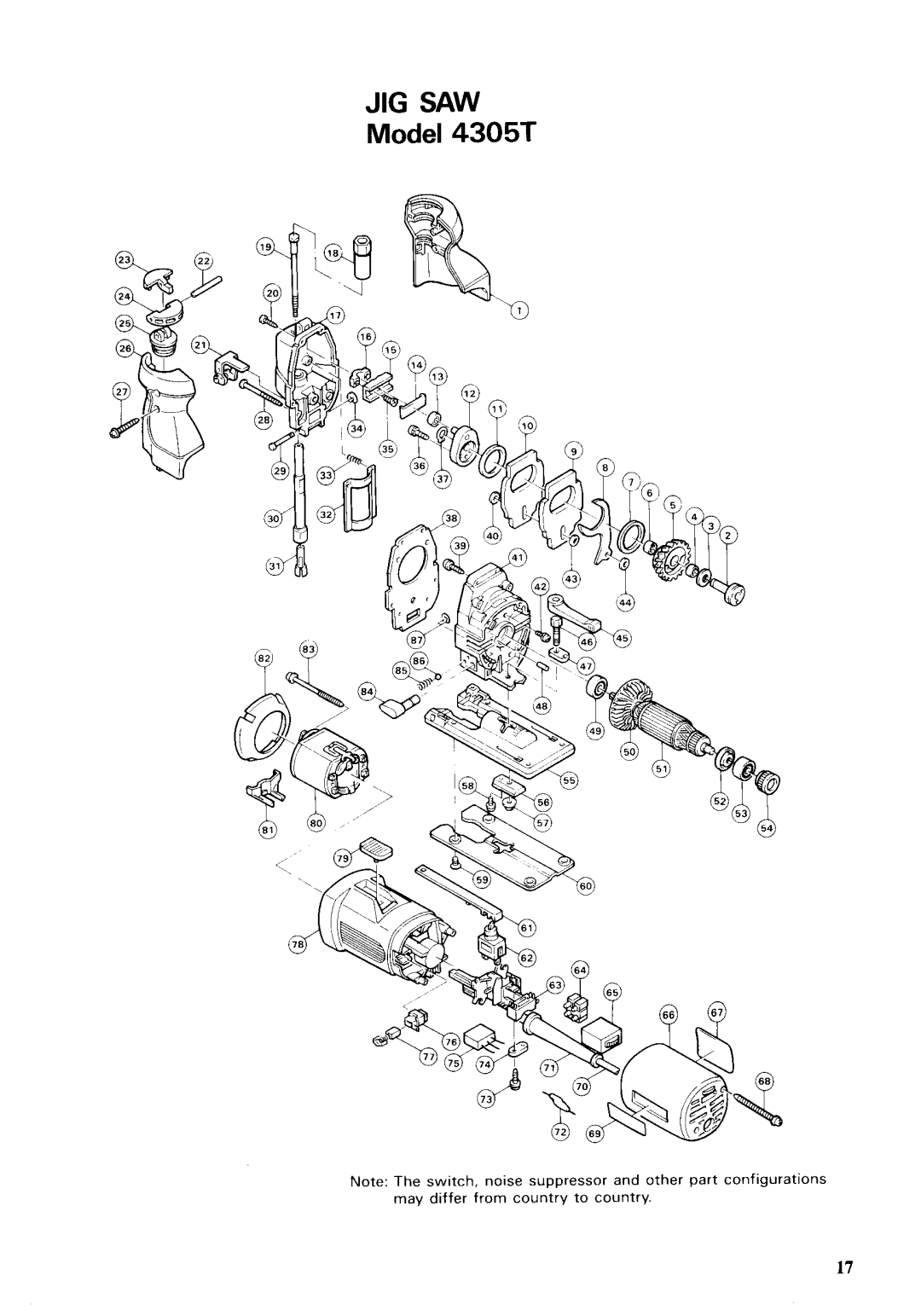 Makita 4304T, 4305T specifications Jig Saw 