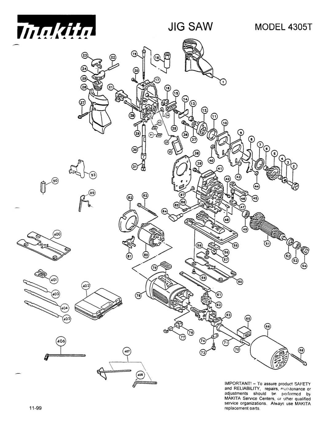 Makita manual Model 4305T 