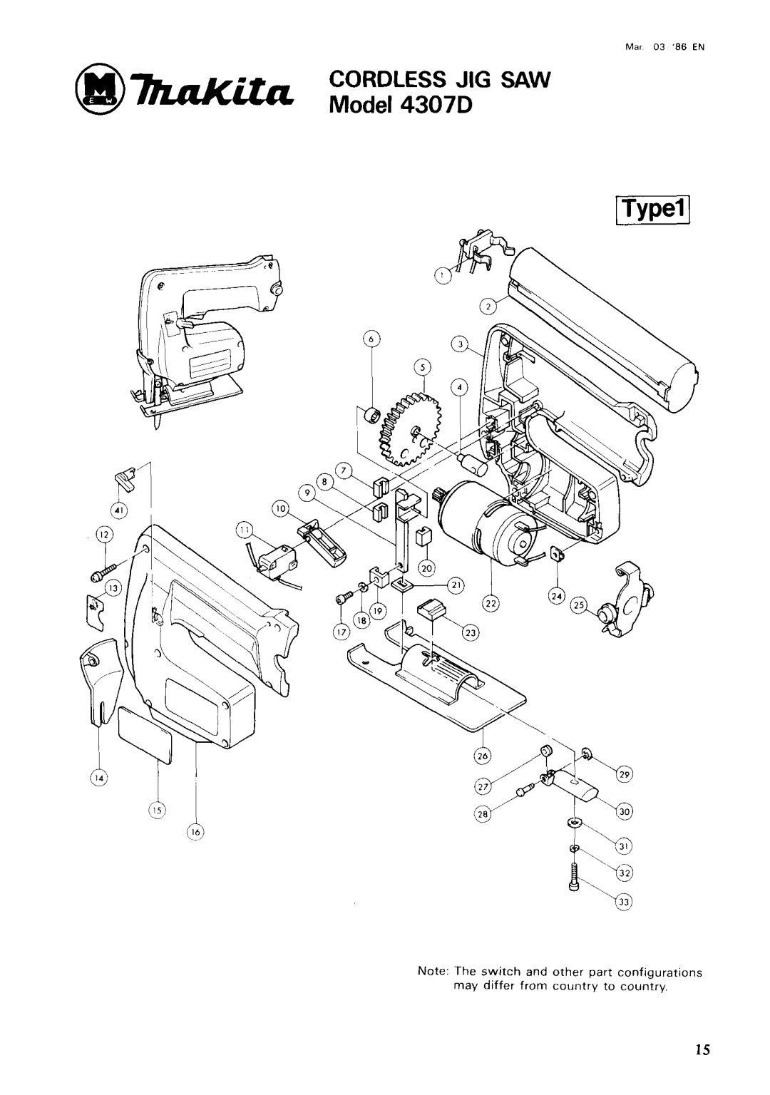 Makita 4307DW instruction manual Cordless JIG SAW 