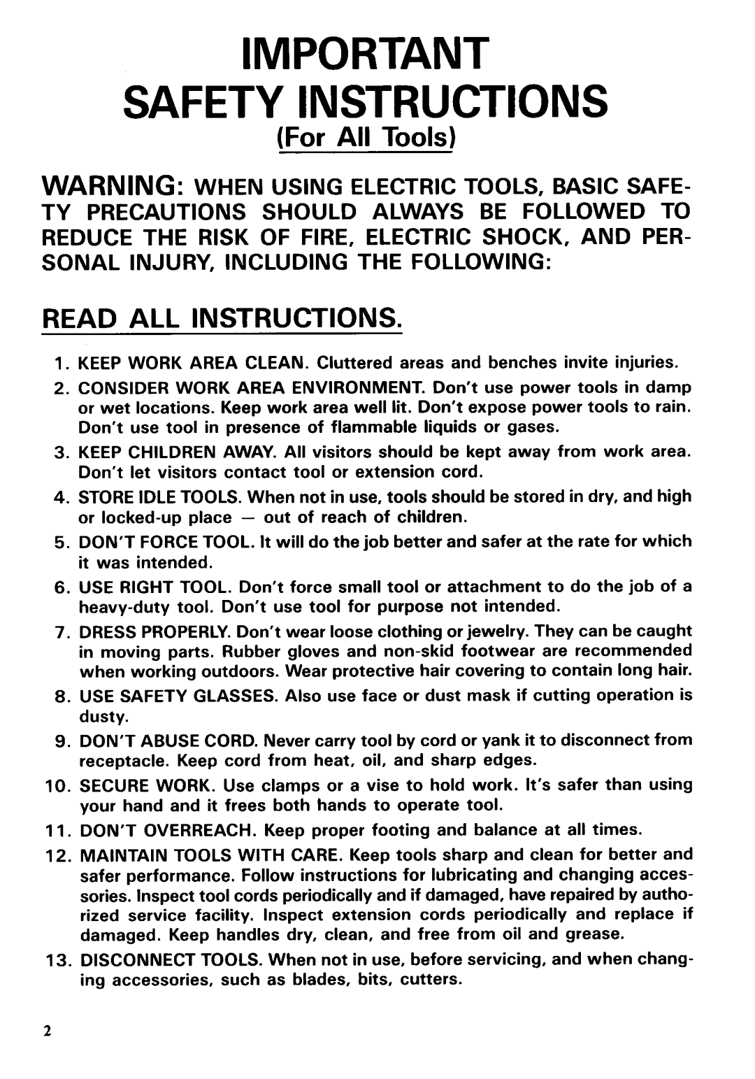 Makita 4307DW instruction manual Safety Instructions 