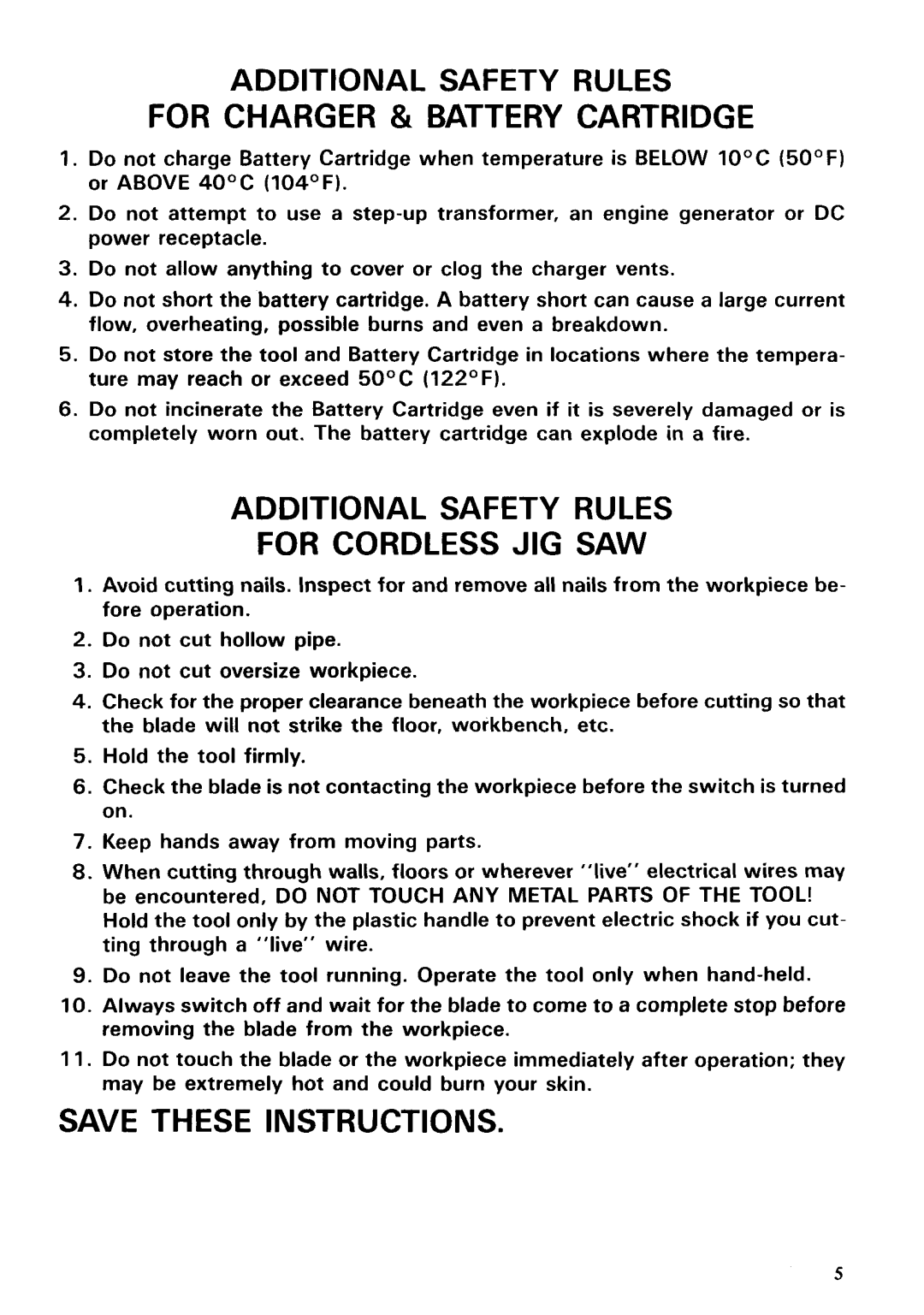 Makita 4307DW instruction manual Additional Safety Rules For Charger & Battery Cartridge 