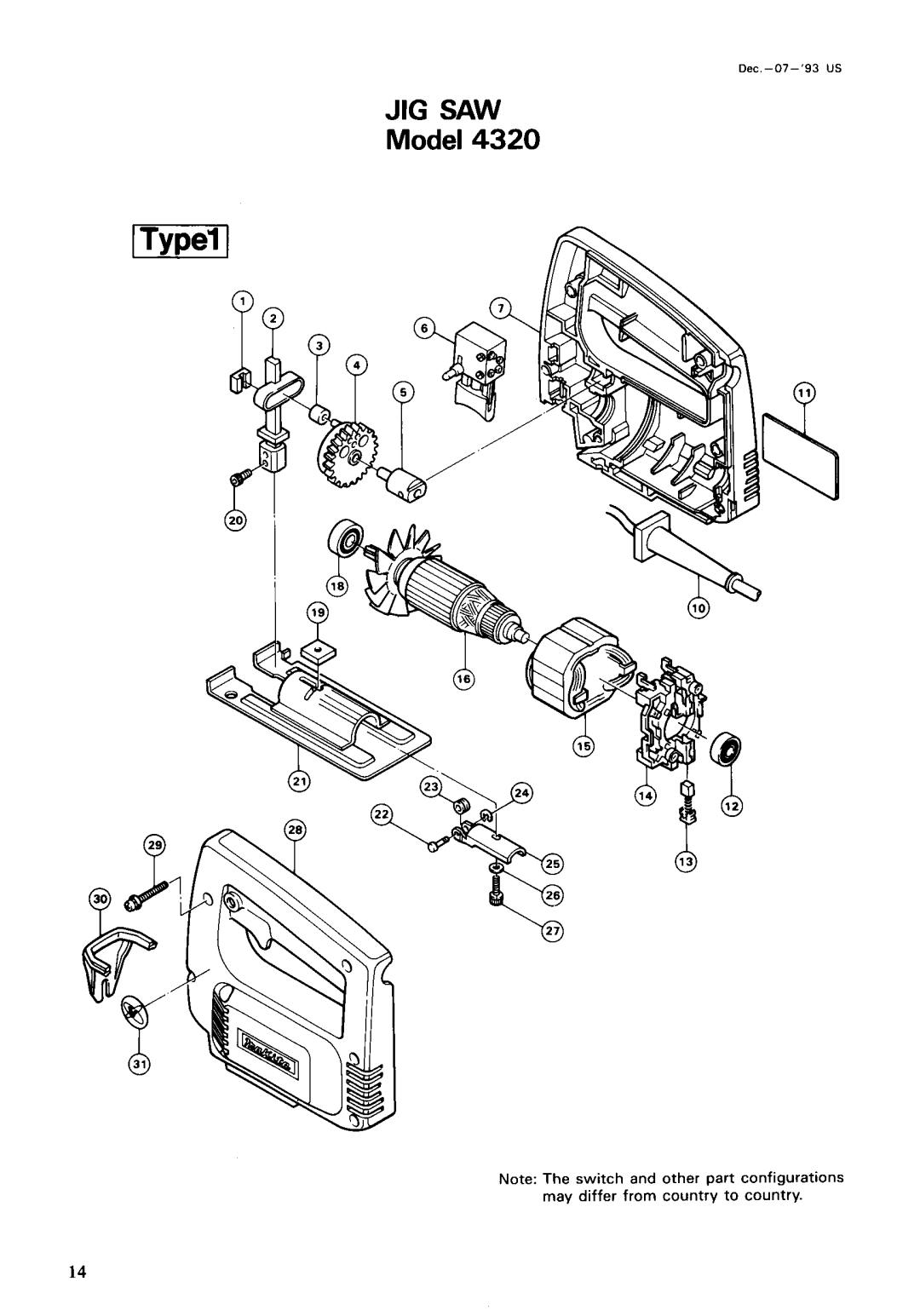 Makita 4320 instruction manual Jig Saw 