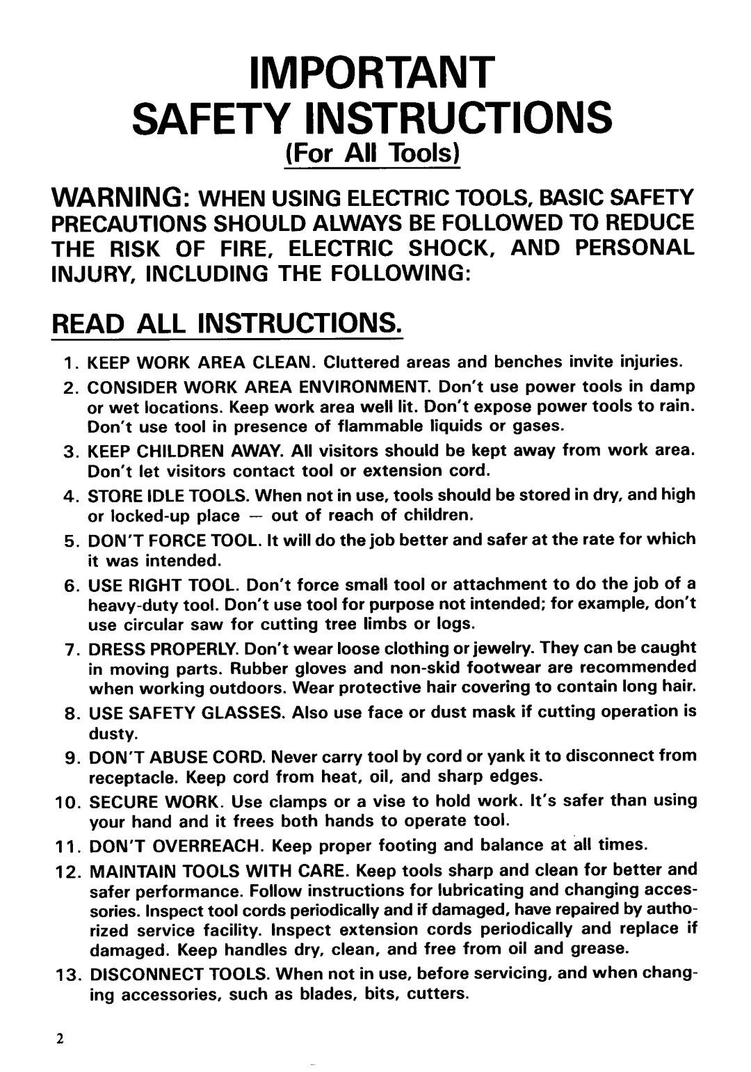 Makita 4320 instruction manual Safety Instructions 