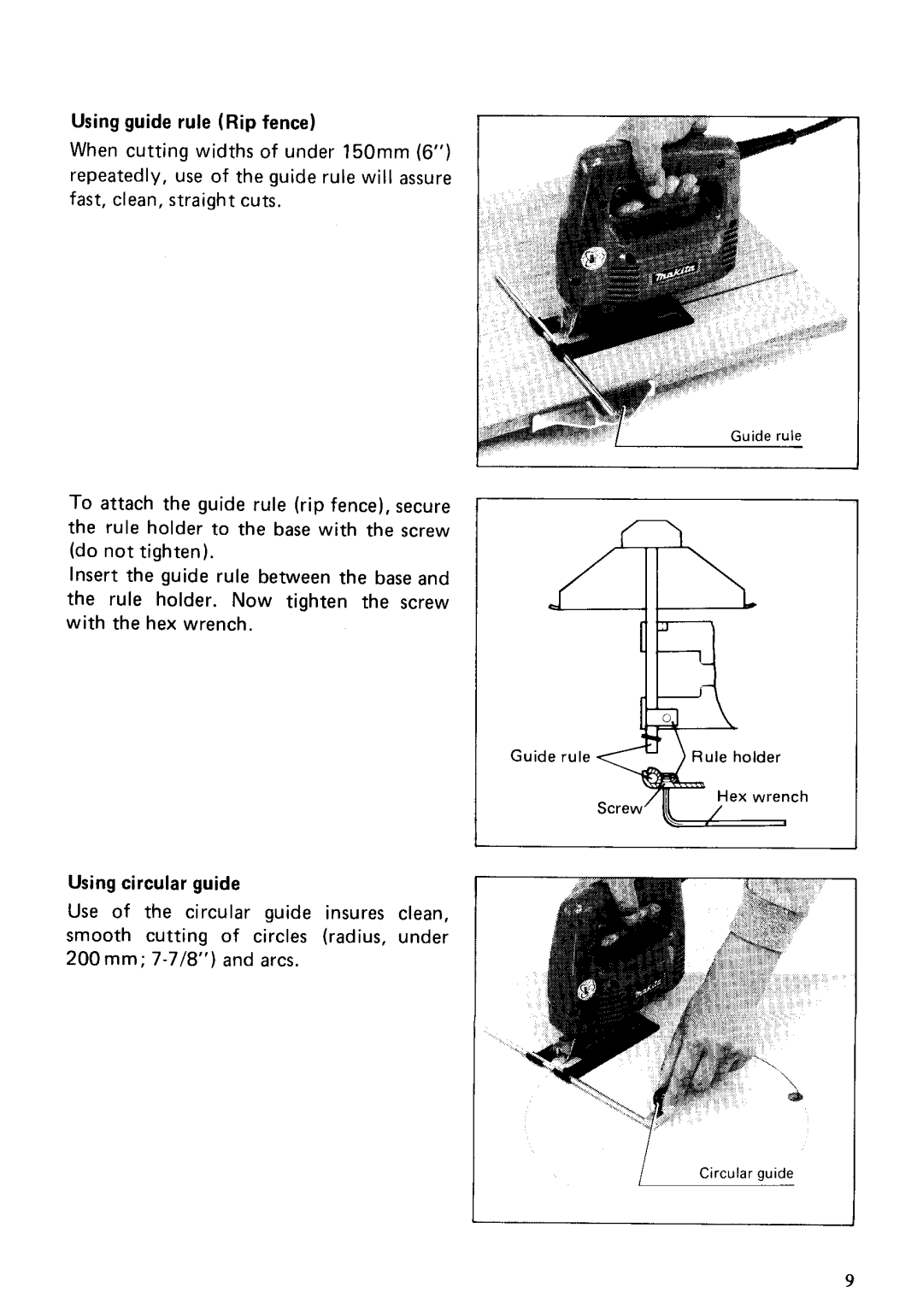 Makita 4320 instruction manual Circular guide 