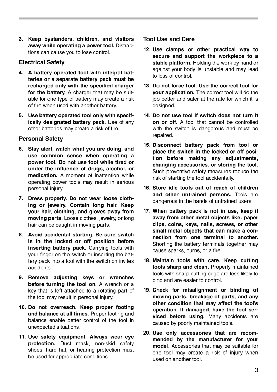 Makita 4390D instruction manual Electrical Safety 