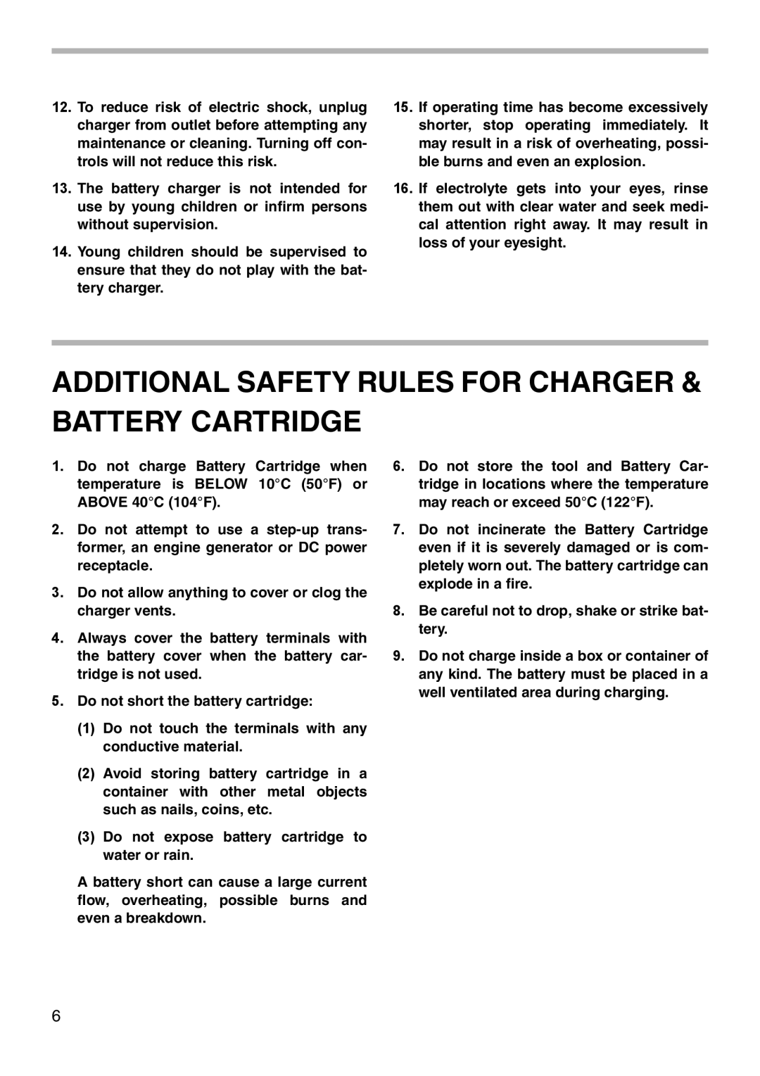 Makita 4390D instruction manual Additional Safety Rules for Charger Battery Cartridge 