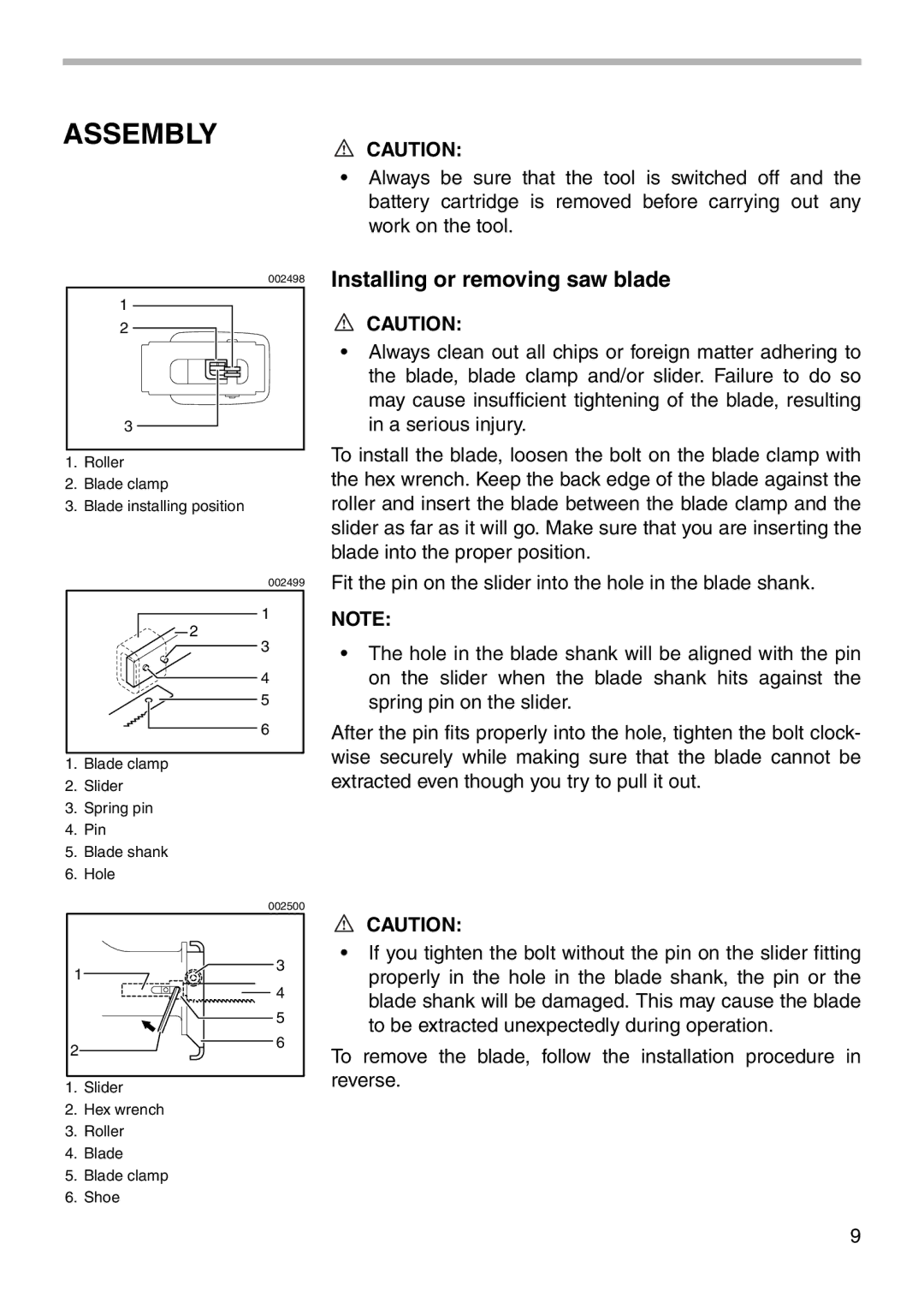 Makita 4390D instruction manual Assembly, Installing or removing saw blade 