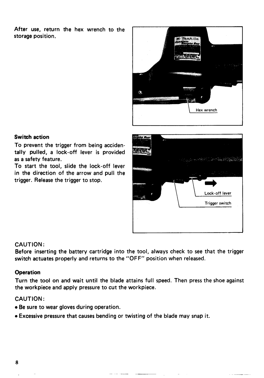 Makita 4390DW, 43901D instruction manual After use, return the hex wrench to the storage position 