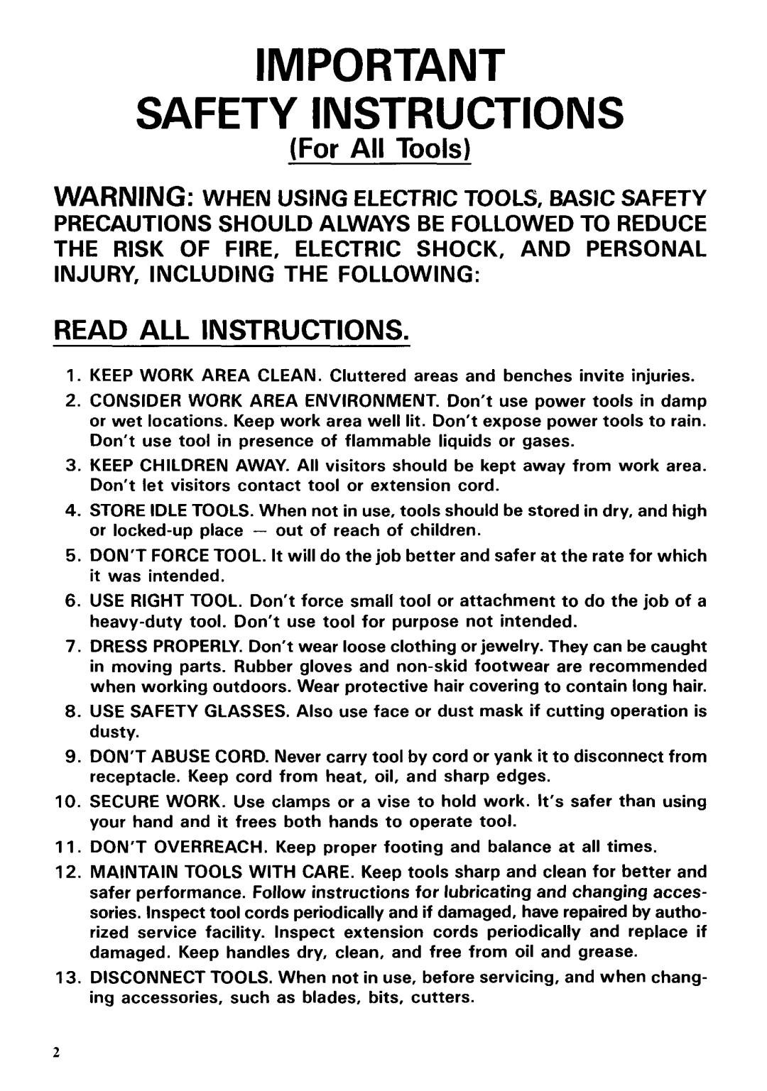 Makita 4399DW specifications Safety Instructions 