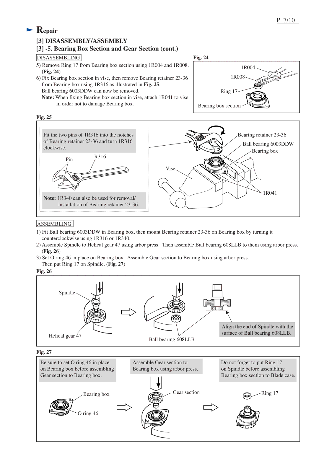 Makita 5007MG-R dimensions Disassembly/Assembly 