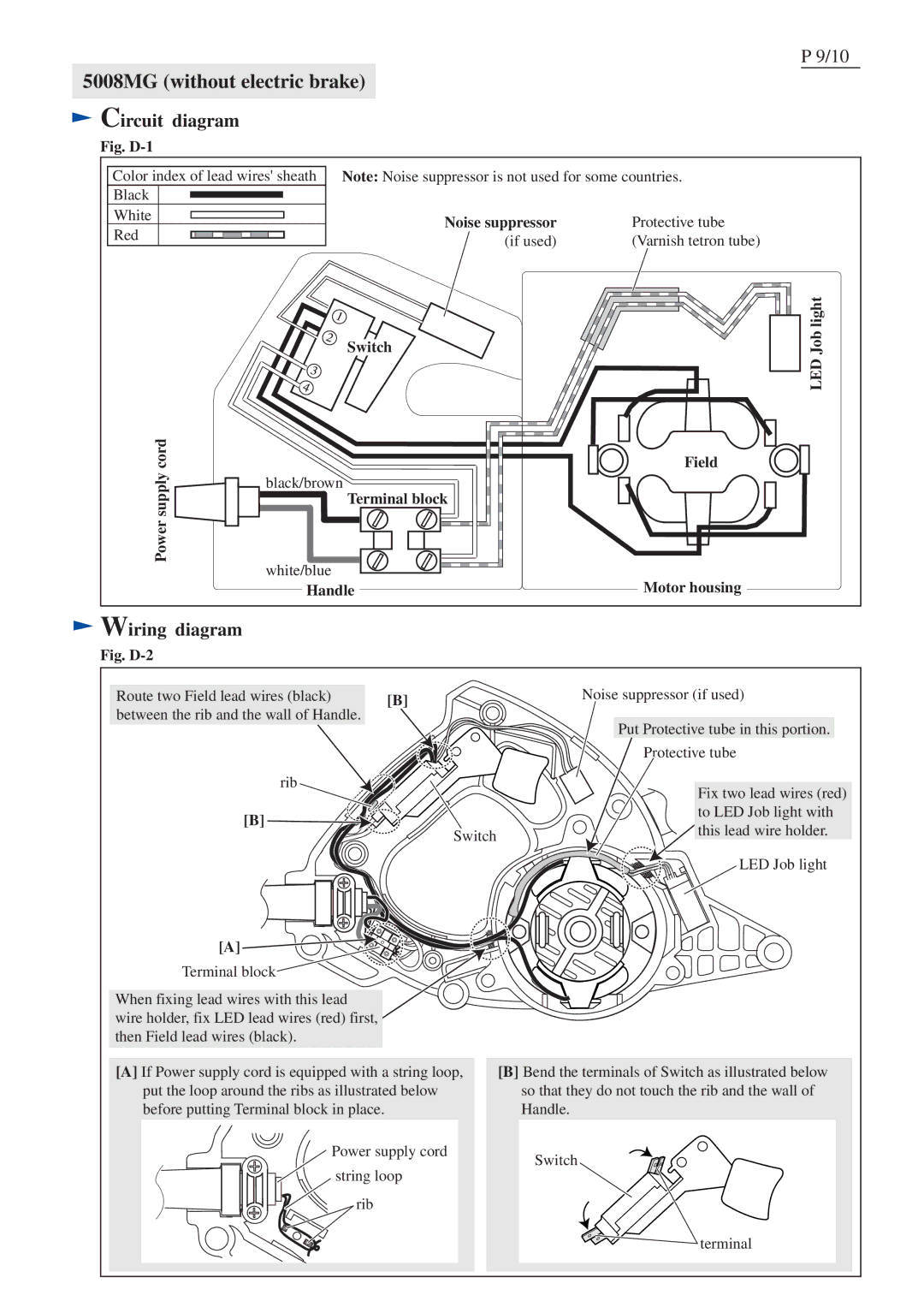 Makita 5007MG-R dimensions Circuit diagram, Wiring diagram 