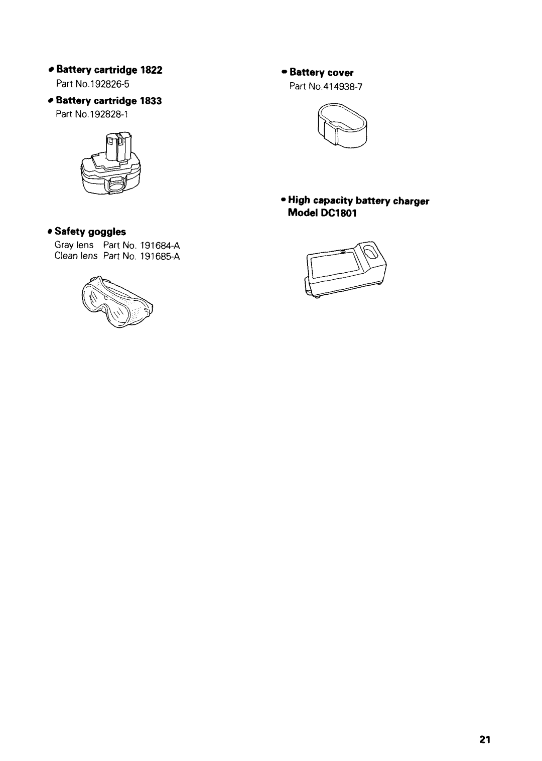 Makita 5036DWB, 5026DWB, 5026DB, 5036DA, 5036DWA, 5036DB, 5046DA, 5046DB, 5046DWA, 5046DWB manual Battery cartridge Battery cover 