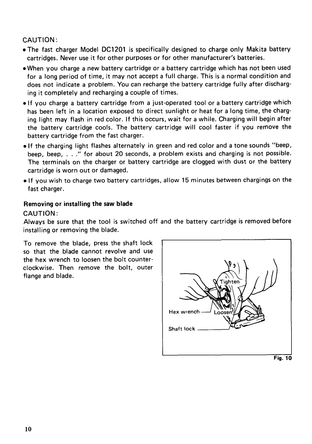 Makita 5091DZ, 5091DWG instruction manual Removing or installing the saw blade 