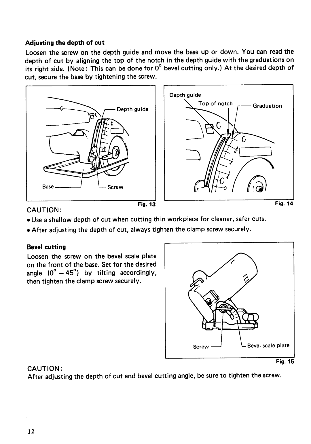 Makita 5091DZ, 5091DWG instruction manual Adjustingthe depth of cut 