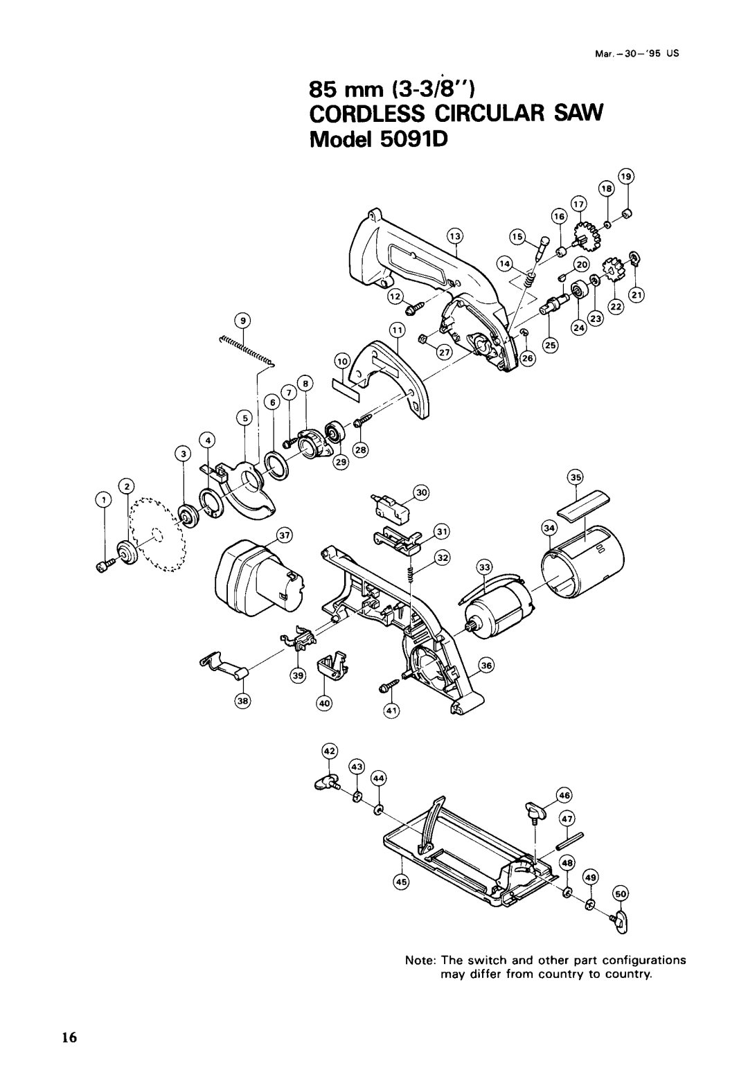 Makita 5091DZ, 5091DWG instruction manual 85 mm 3-3/8 Cordless Circular SAW Model 5091D 