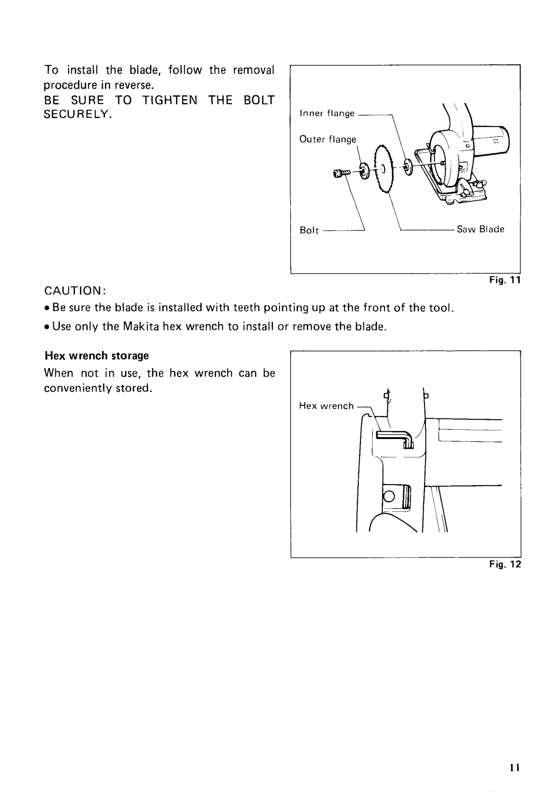 Makita 5092DW instruction manual Be Sure to Tighten the Bolt 