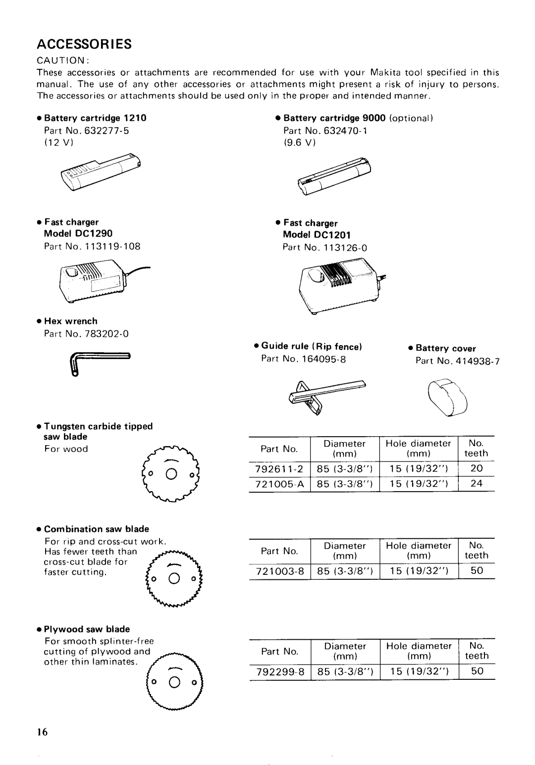 Makita 5092DW instruction manual Accessor IES 