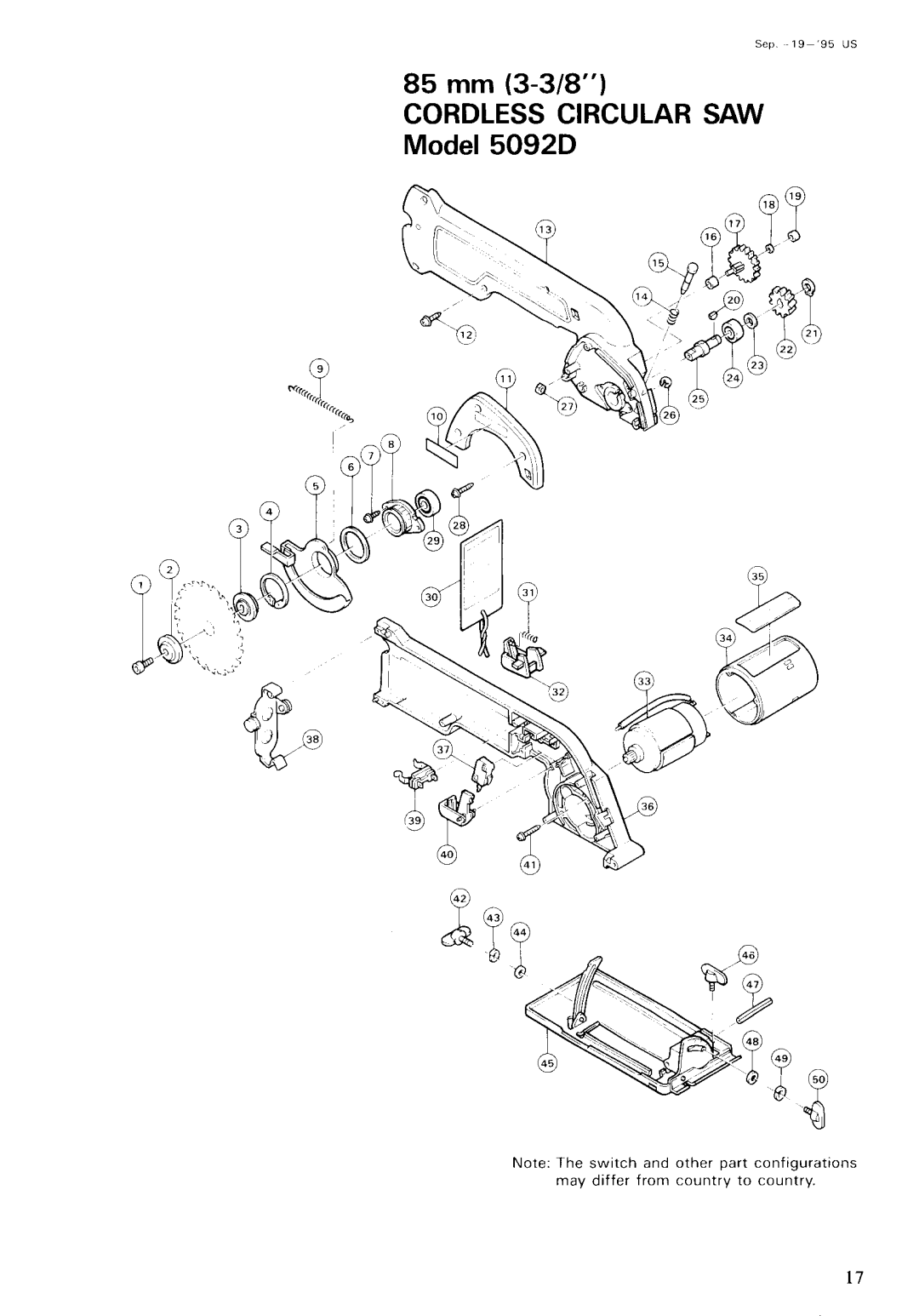 Makita 5092DW instruction manual 85 mm 3-3/8 Cordless Circular SAW Model 5092D 