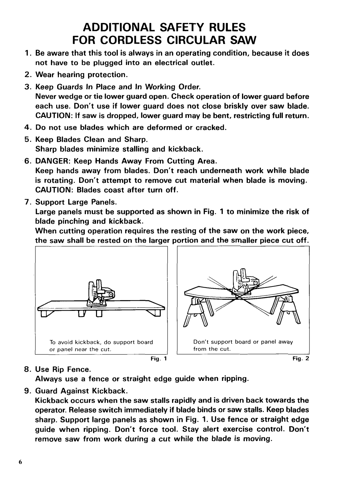 Makita 5092DW instruction manual Additional Safety Rules For Cordless Circular SAW 