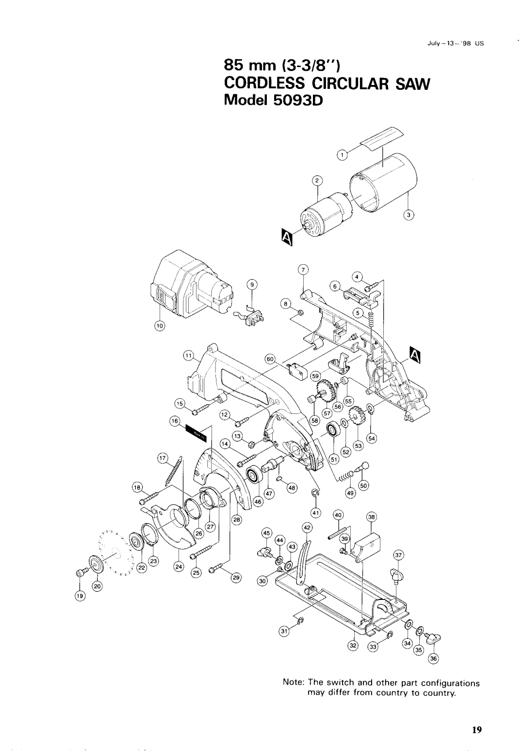 Makita 5093DZ instruction manual 85 mm 3-3/8 