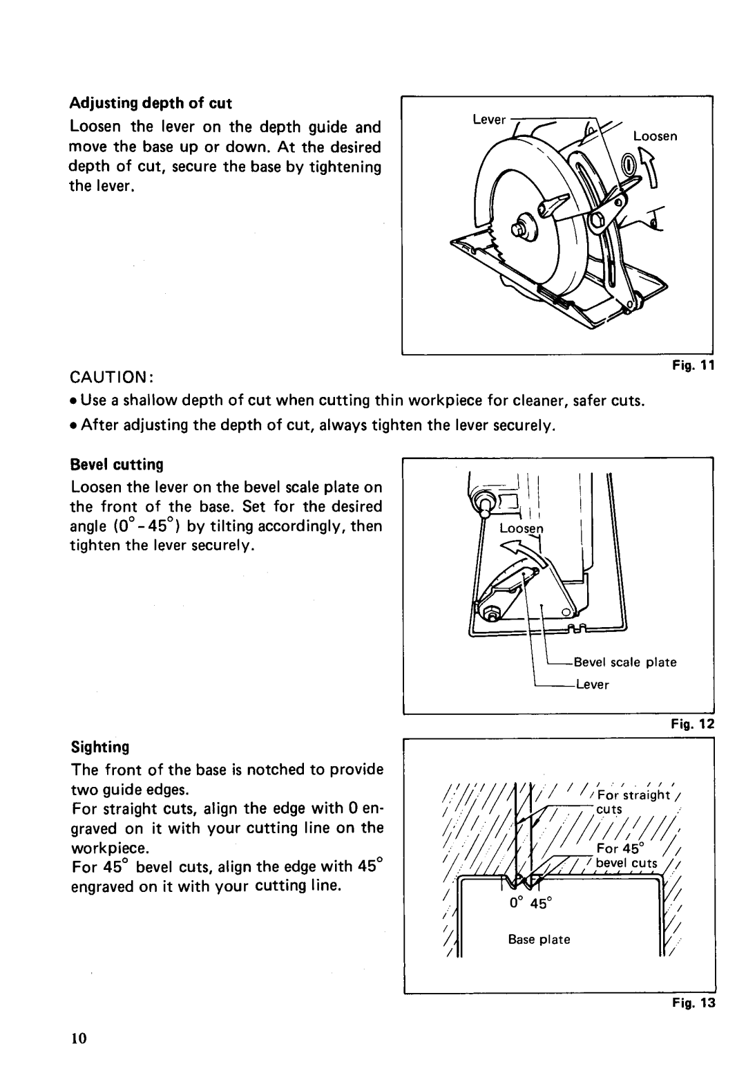 Makita 51778 instruction manual Depth of cut, secure the base by tightening 