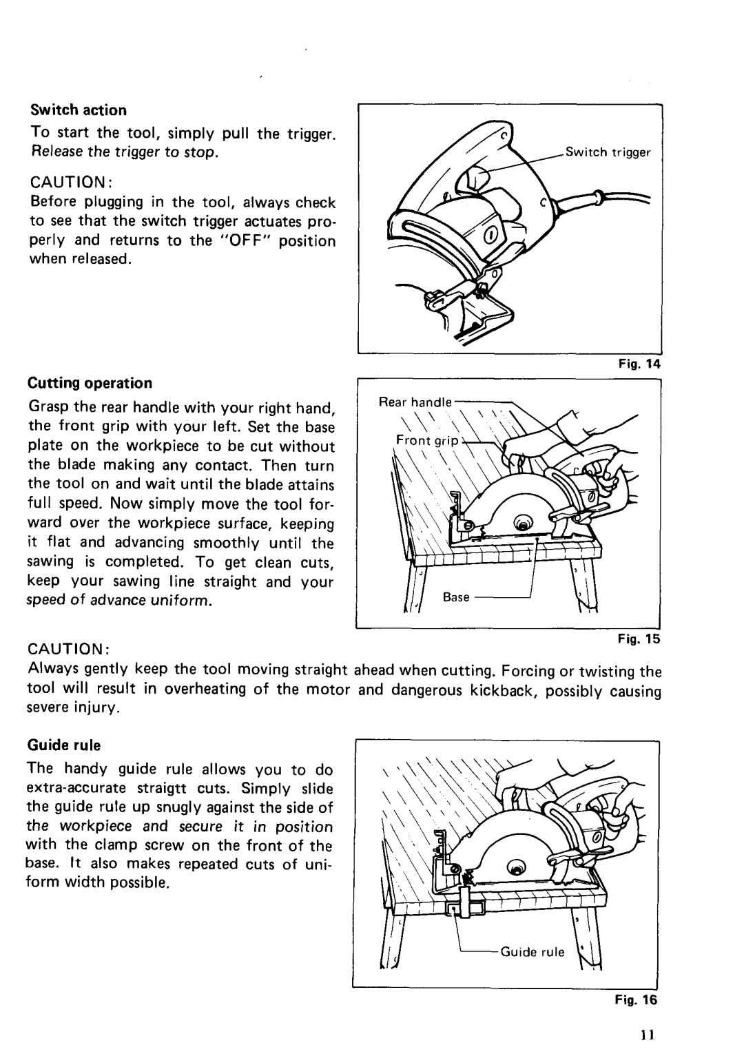 Makita 51778 instruction manual Rear hande 