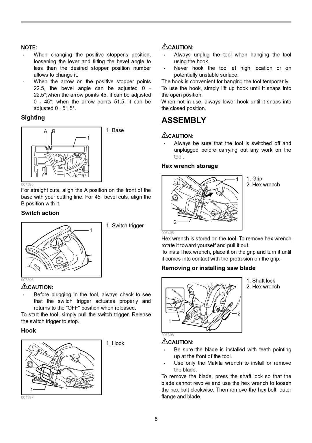 Makita 5377MG-R instruction manual Assembly 