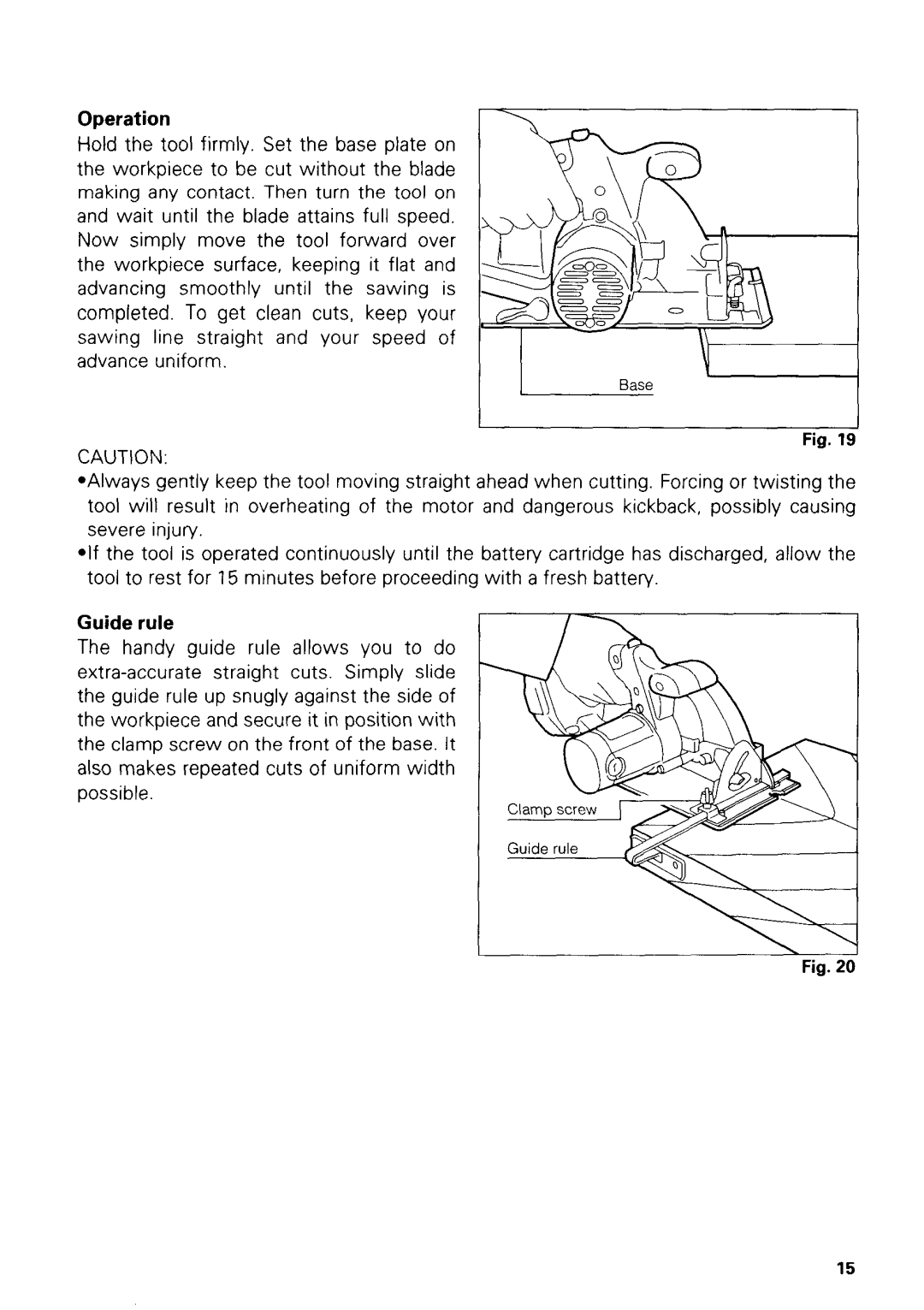 Makita 5630DWA, 5680DWB specifications Operation, Guide rule 