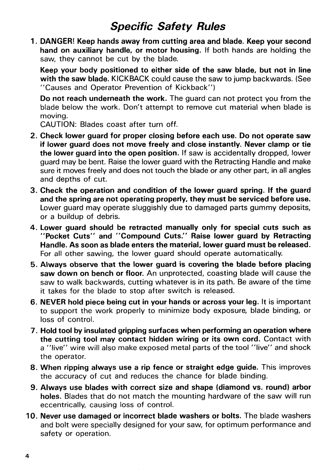 Makita 5680DWB, 5630DWA specifications Specific Safety Rules 