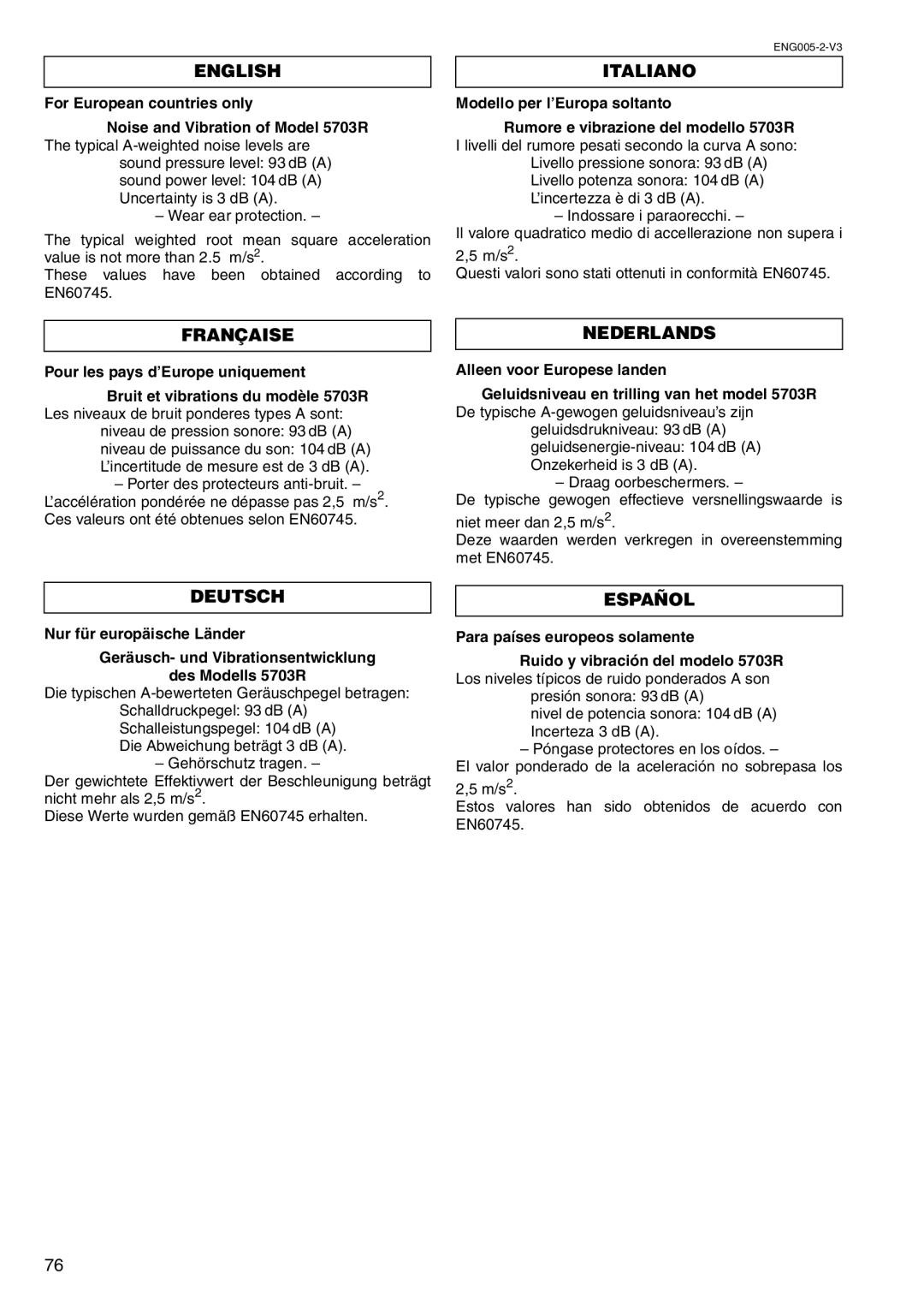 Makita 5103R, 5903R, 5703R, 5143R instruction manual English 