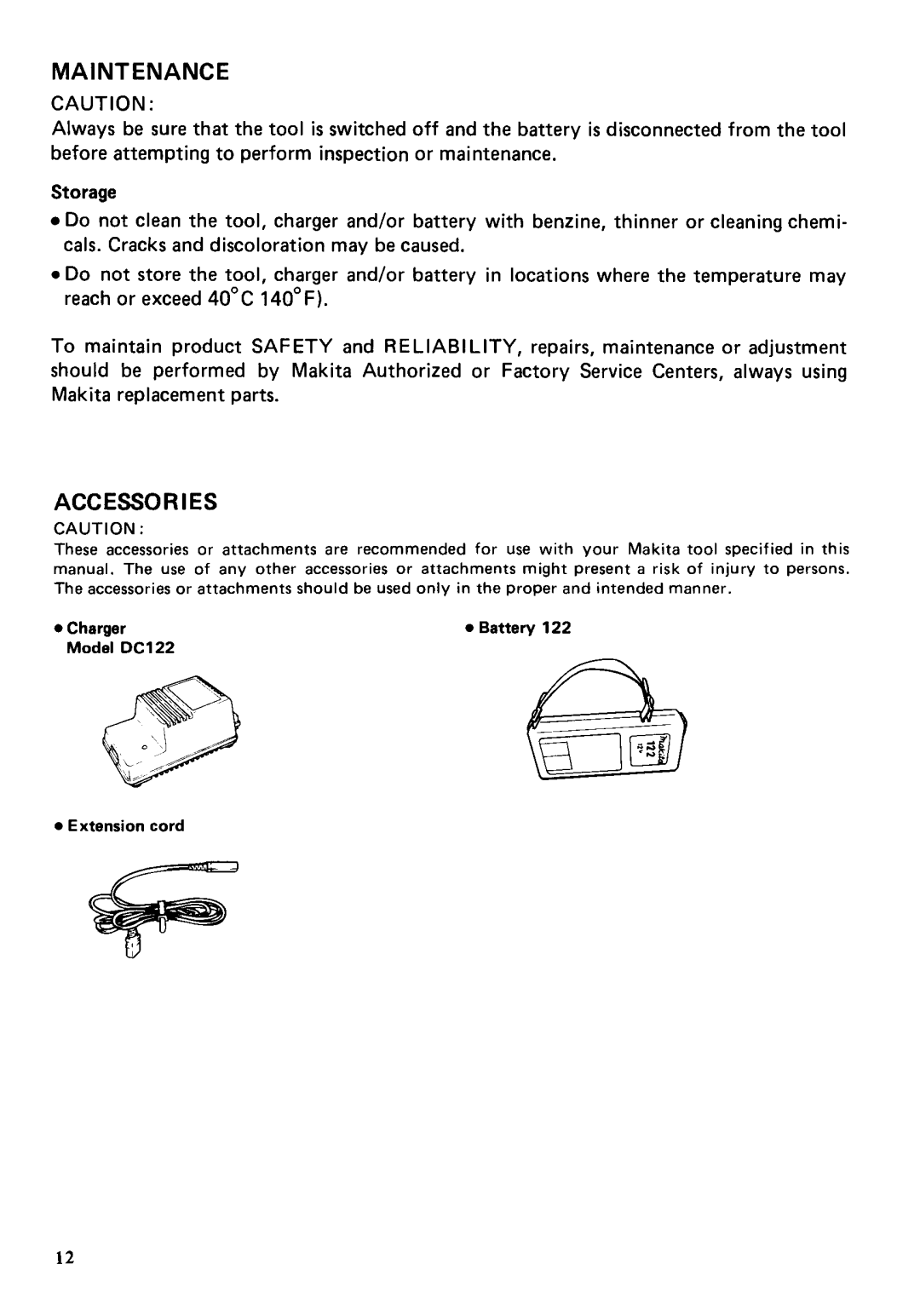 Makita 601DST instruction manual Maintenance 