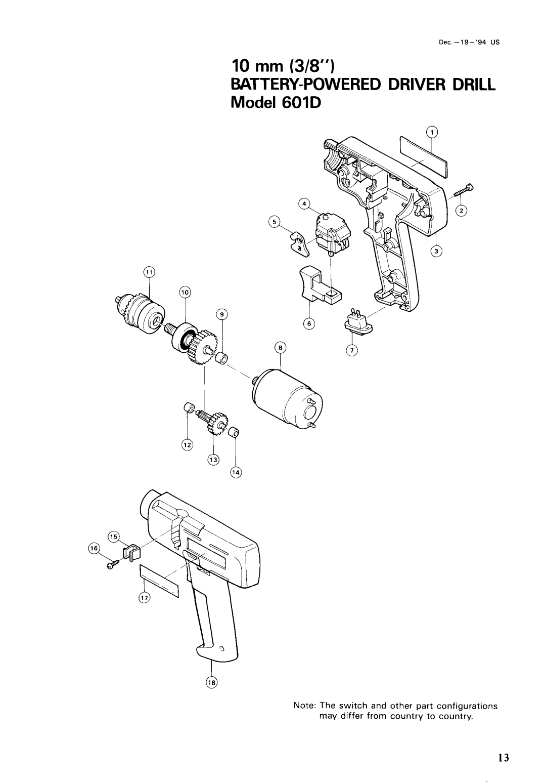 Makita 601DST instruction manual 10 mm 3/8 