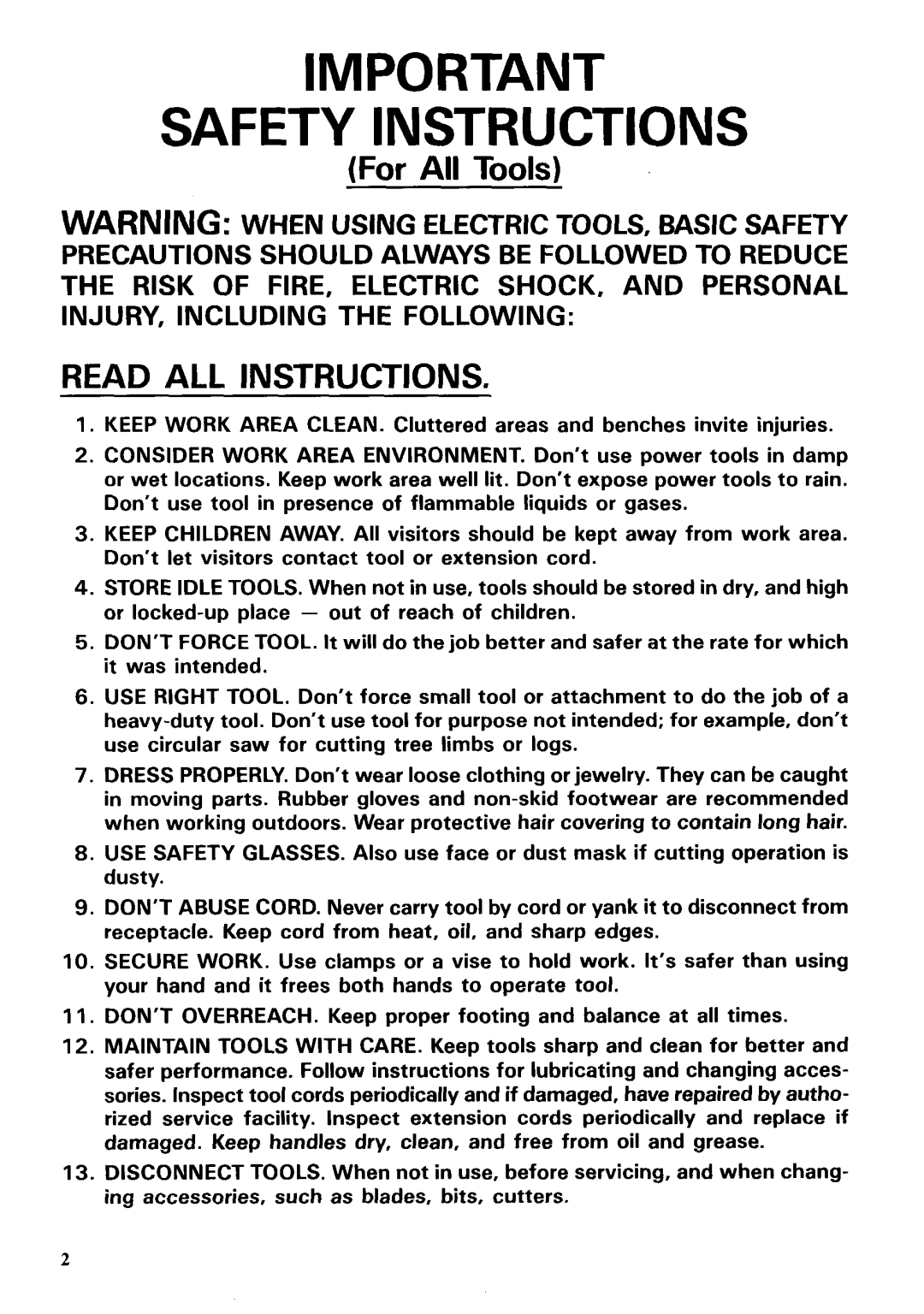 Makita 601DST instruction manual Safety Instructions 