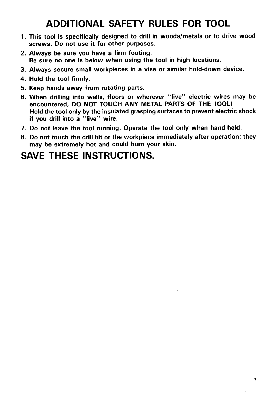 Makita 601DST instruction manual Additional Safety Rules for Tool 