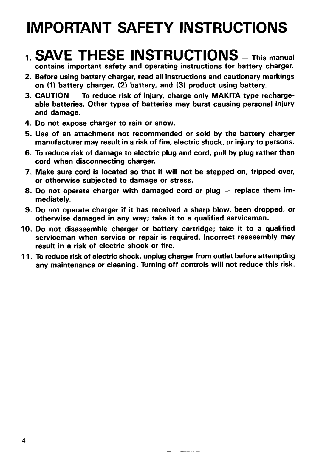 Makita 6040DW instruction manual Important Safety Instructions 