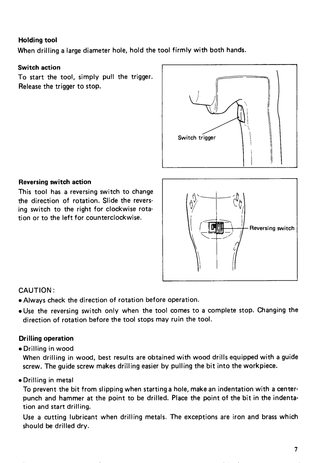 Makita 6041DW specifications Reversing switch 