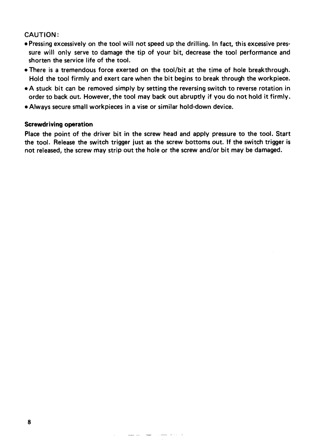 Makita 6041DW specifications Screwdriving operation 