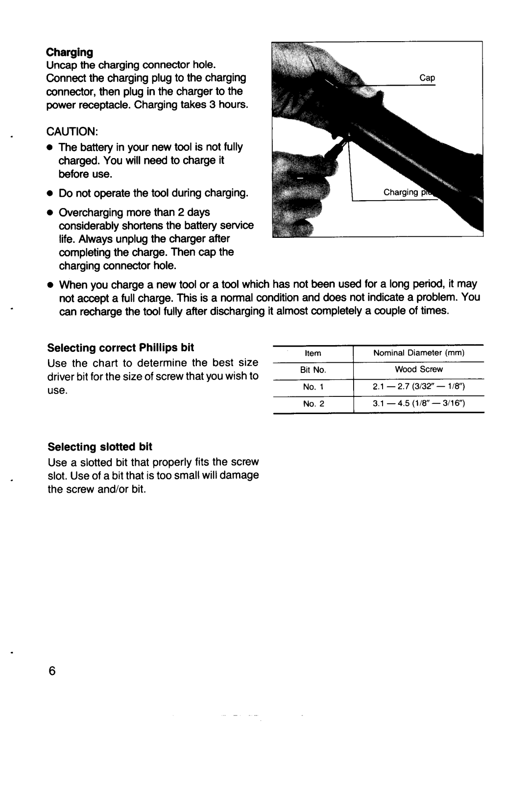 Makita 6070DW instruction manual Charging 